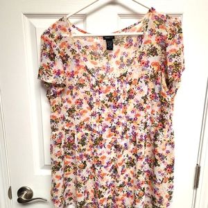 Babydoll sheer, floral Torrid womens 0 blouse